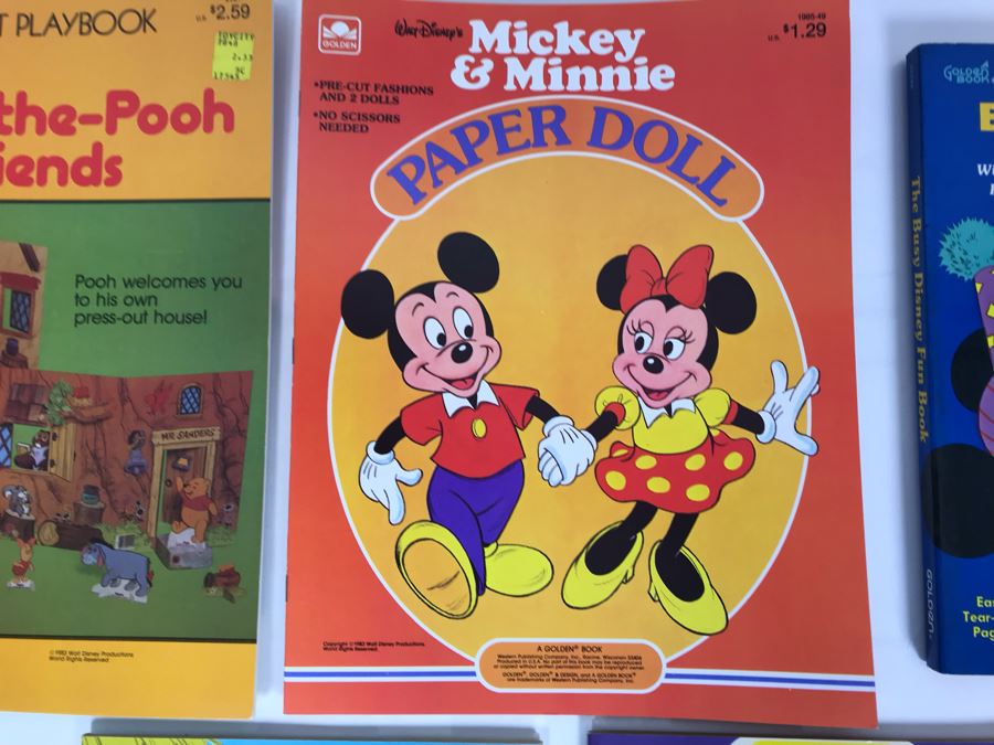 Various Disney Coloring Books, Fun Books, Paper Dolls New Old Stock [Photo 3]
