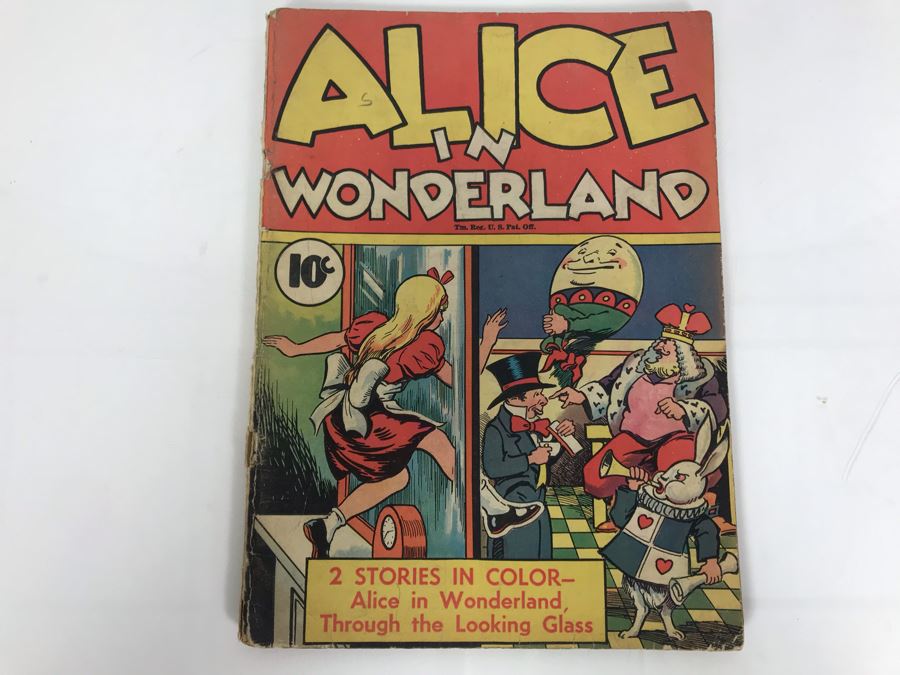 Alice In Wonderland Comic Book - 2 Stories In Color - Alice In Wonderland, Through The Looking Glass