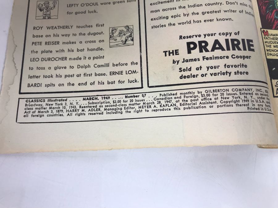 Classics Illustrated #58 - The Prairie [Photo 5]