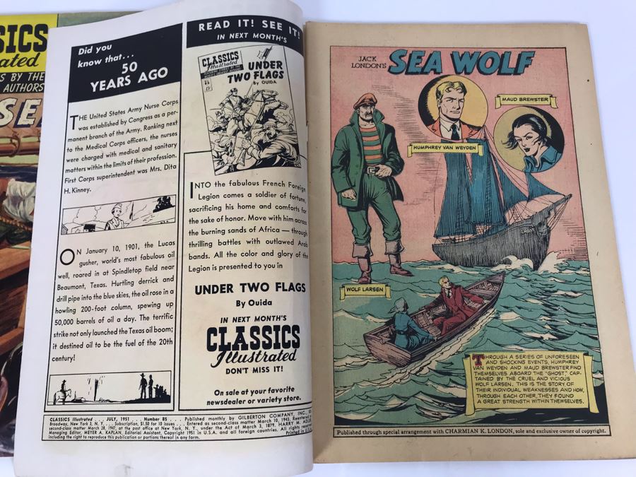 Classics Illustrated #85 - Sea Wolf (Pair Of Comic Books) [Photo 7]