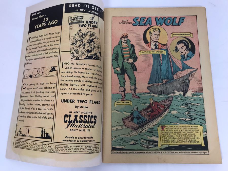 Classics Illustrated #85 - Sea Wolf (Pair Of Comic Books) [Photo 5]