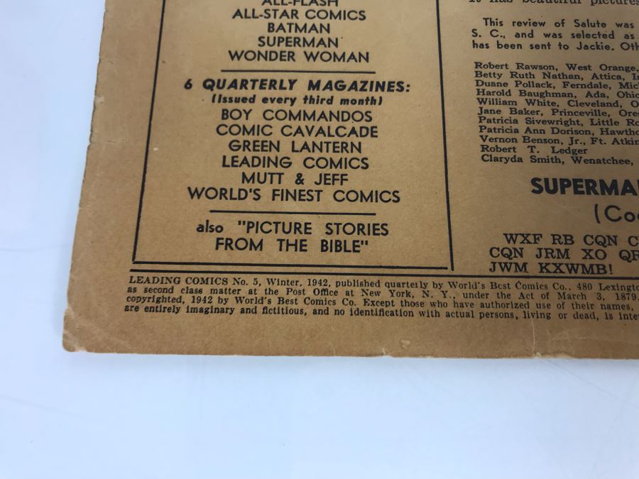 DC Comics - Leading Comics #5 - The Miracles That Money Couldn't Buy 1942 [Photo 7]