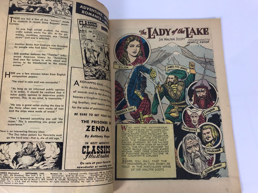 Classics Illustrated #75 - The Lady Of The Lake [Photo 3]