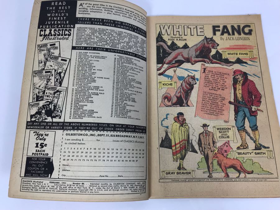 Classics Illustrated #80 - White Fang [Photo 3]