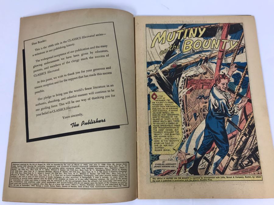 Classics Illustrated #100 - Mutiny On The Bounty [Photo 3]
