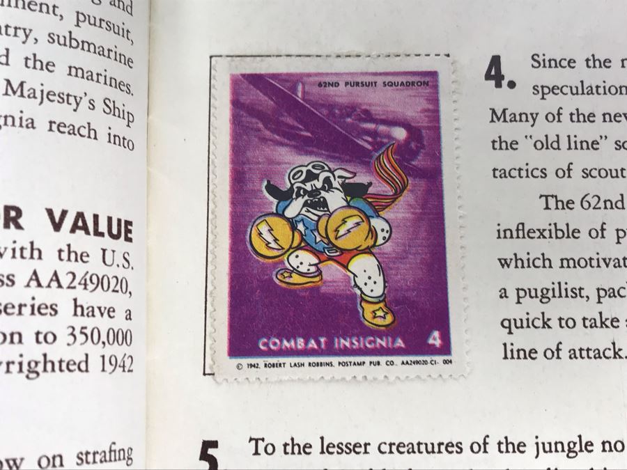 Combat Insignia Stamps Of The United States Army & Navy Air Corps Album Vol. 1 Complete 50 Stamps Original 'Postamp' Series [Photo 6]