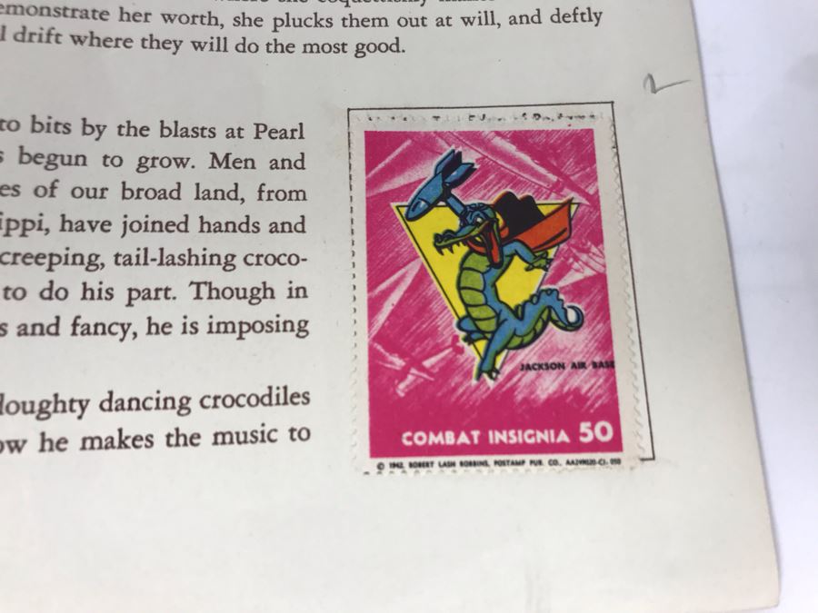 Combat Insignia Stamps Of The United States Army & Navy Air Corps Album Vol. 1 Complete 50 Stamps Original 'Postamp' Series [Photo 14]