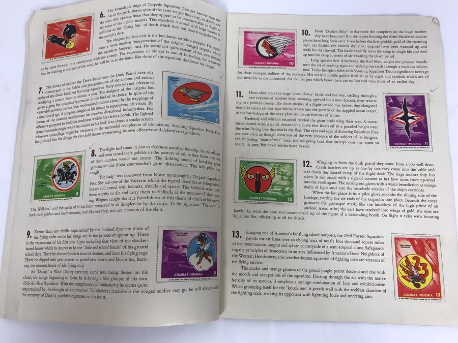 Combat Insignia Stamps Of The United States Army & Navy Air Corps Album Vol. 1 Complete 50 Stamps Original 'Postamp' Series [Photo 8]