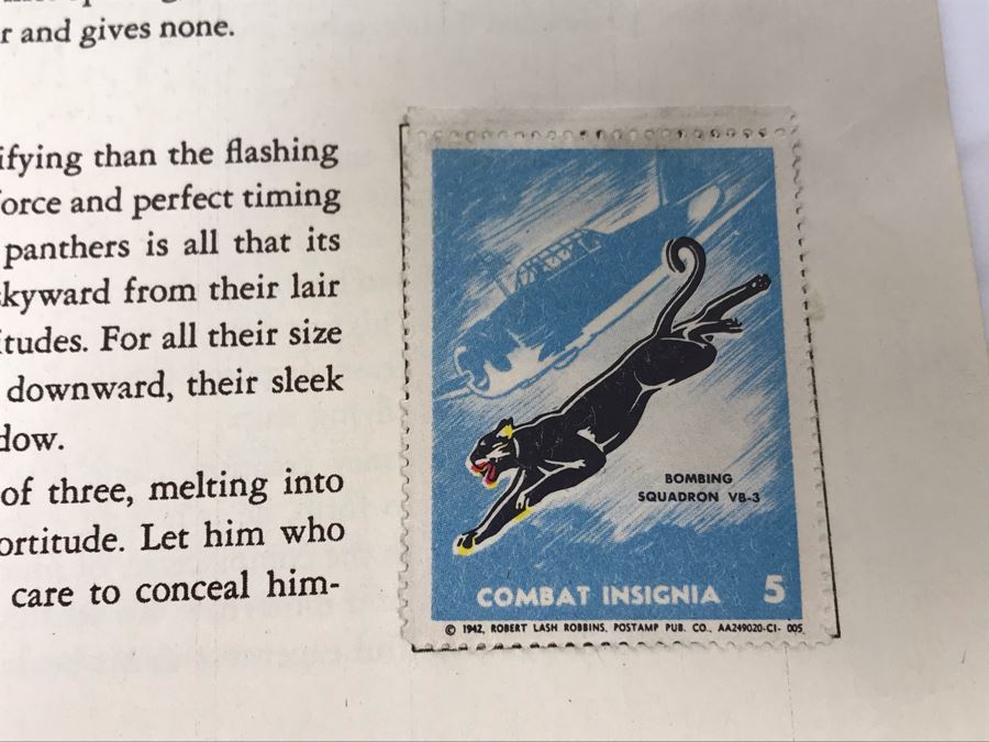 Combat Insignia Stamps Of The United States Army & Navy Air Corps Album Vol. 1 Complete 50 Stamps Original 'Postamp' Series [Photo 7]