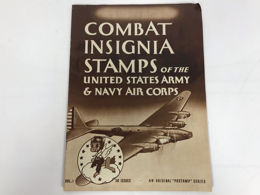Combat Insignia Stamps Of The United States Army & Navy Air Corps Album Vol. 1 Complete 50 Stamps Original 'Postamp' Series [Photo 2]