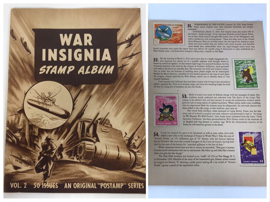 War Insignia Stamp Album Vol. 2 Complete 50 Stamps Original 'Postamp' Series
