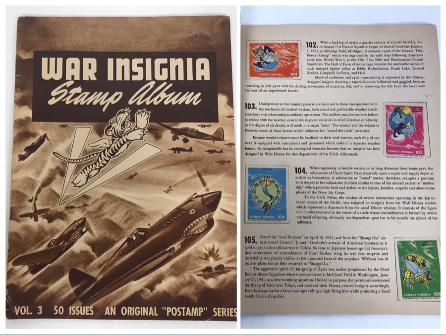 War Insignia Stamp Album Vol. 3 Complete 50 Stamps Original 'Postamp' Series