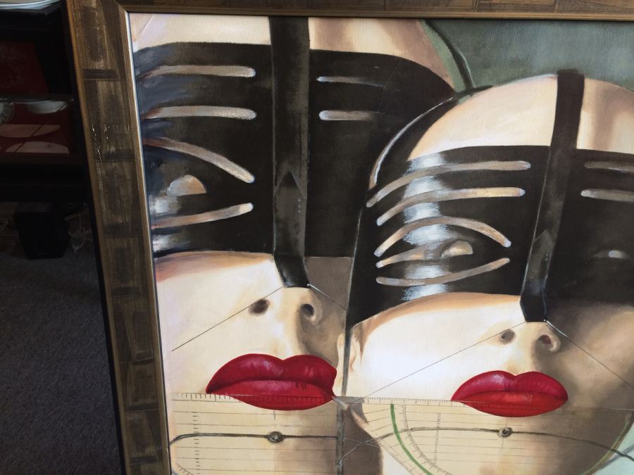 'IS BEAUTY BONDAGE?' - Hand Painted Over a Serigraph by Artist Alexi Allens and Signed - Original Sold for over $40,000 [Photo 3]