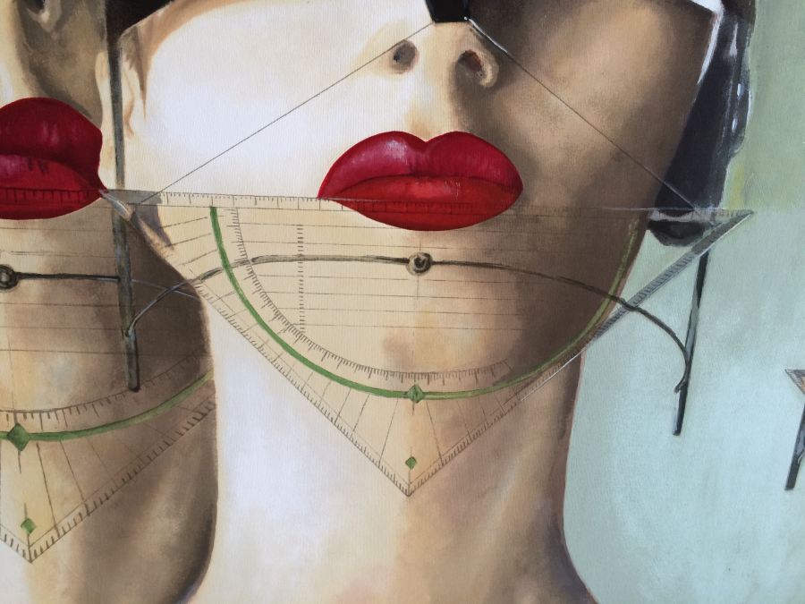 'IS BEAUTY BONDAGE?' - Hand Painted Over a Serigraph by Artist Alexi Allens and Signed - Original Sold for over $40,000 [Photo 6]