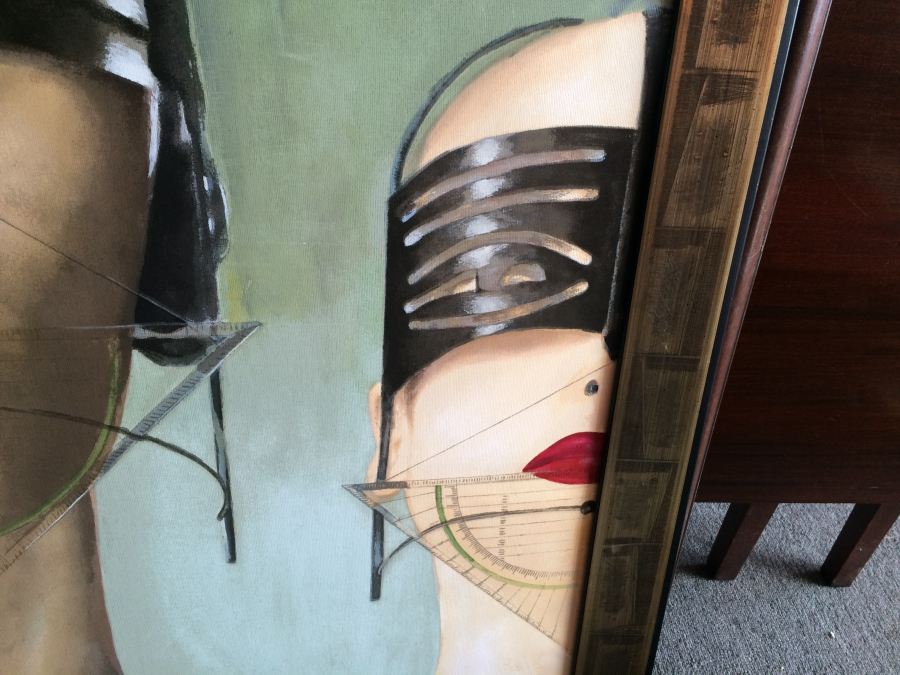 'IS BEAUTY BONDAGE?' - Hand Painted Over a Serigraph by Artist Alexi Allens and Signed - Original Sold for over $40,000 [Photo 4]