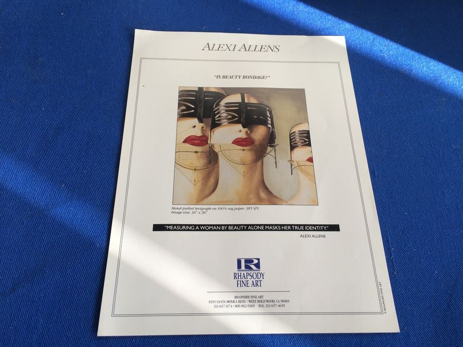 'IS BEAUTY BONDAGE?' - Hand Painted Over a Serigraph by Artist Alexi Allens and Signed - Original Sold for over $40,000 [Photo 11]