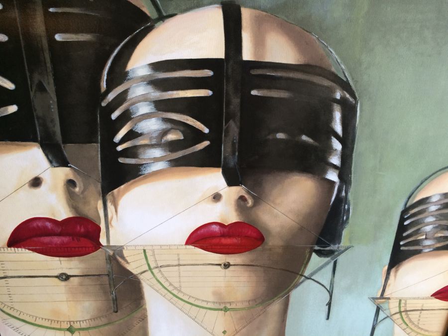 'IS BEAUTY BONDAGE?' - Hand Painted Over a Serigraph by Artist Alexi Allens and Signed - Original Sold for over $40,000 [Photo 2]