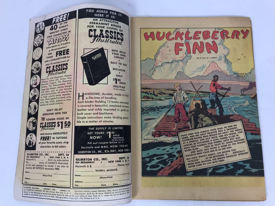 Classics Illustrated #19 - Huckleberry Finn [Photo 3]