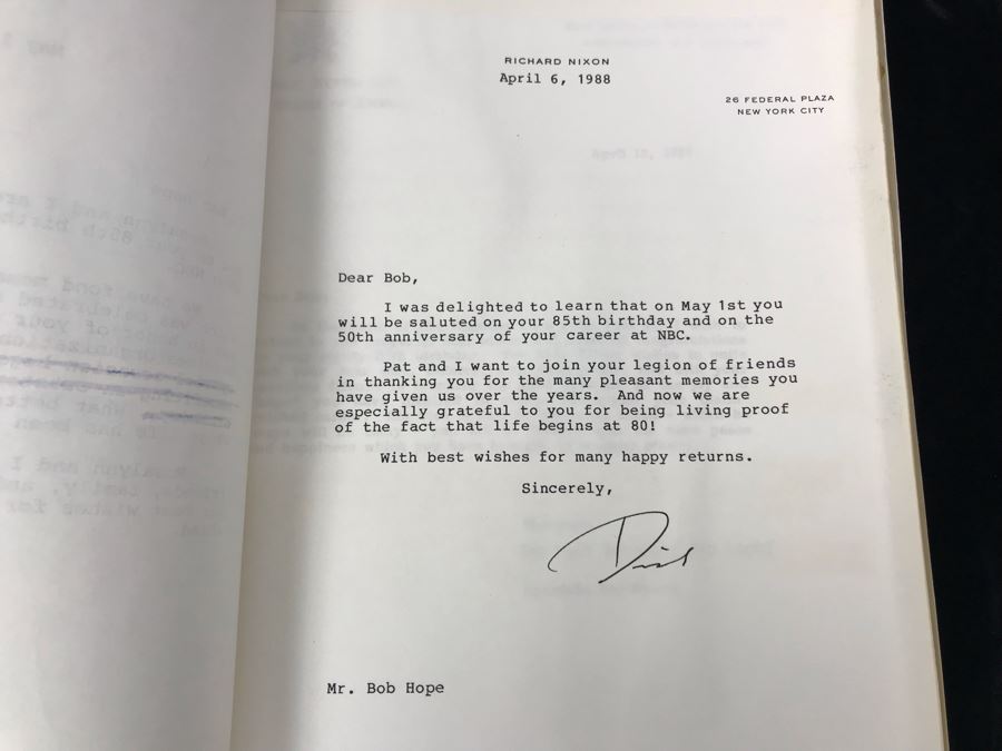1988 Final Draft Original Script To NBC Show: 'Happy Birthday Bob! 50 Stars Salute Your 50 Years With NBC!' May 1 & 2, 1988 NBC Burbank - Bob Hope [Photo 6]