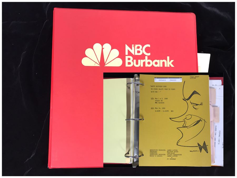 NBC Binder Filled With Planning And Information For Bob Hope 50 Years Show Plus 1988 Final Draft Original Script To NBC Show: 'Happy Birthday Bob! 50 Stars Salute Your 50 Years With NBC!' 1988 NBC Burbank - Bob Hope -  - See Photos For Small Sample [Photo 1]