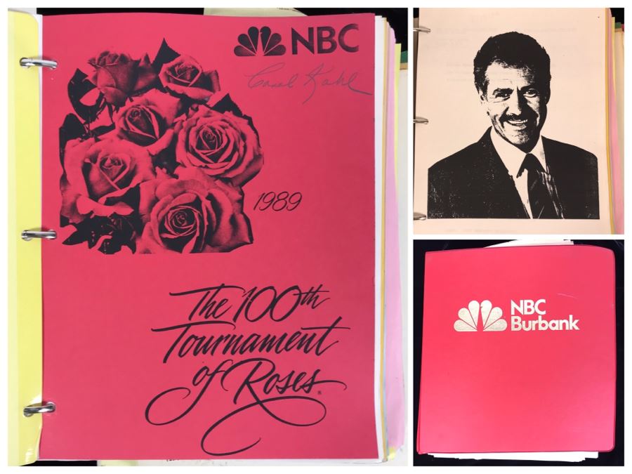 1989 NBC Tournament Of Roses Parade Binder With Script, Planning And Information Folder With Personalized Notes From Co-ordinating Producer And Official Souvenir Parade Program Hosted By Alex Trebek - See Photos For Small Sample [Photo 1]