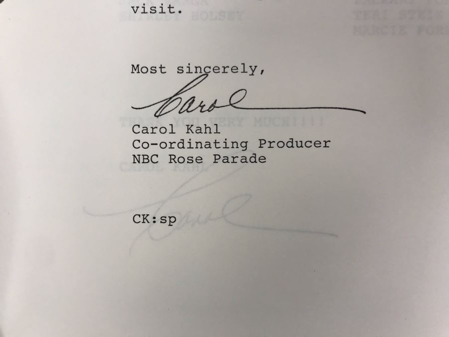 1989 NBC Tournament Of Roses Parade Binder With Script, Planning And Information Folder With Personalized Notes From Co-ordinating Producer And Official Souvenir Parade Program Hosted By Alex Trebek - See Photos For Small Sample [Photo 7]