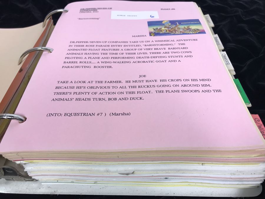 1994 NBC 105th Tournament Of Roses Parade Binder With Script, Planning And Information Folder With Personalized Notes And Official Souvenir Parade Program - See Photos For Small Sample [Photo 11]