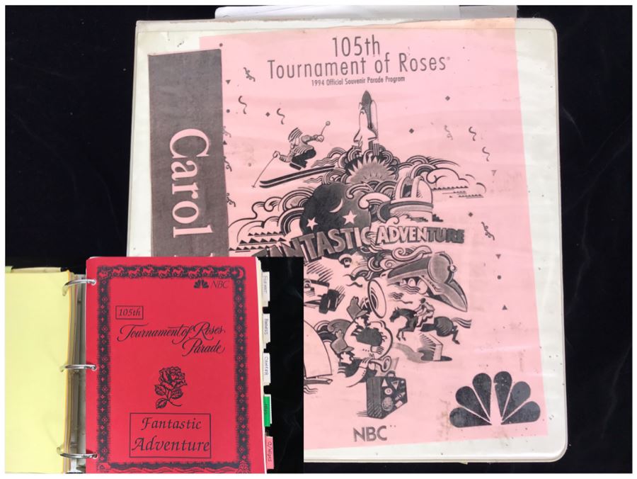 1994 NBC 105th Tournament Of Roses Parade Binder With Script, Planning And Information Folder With Personalized Notes And Official Souvenir Parade Program - See Photos For Small Sample [Photo 1]