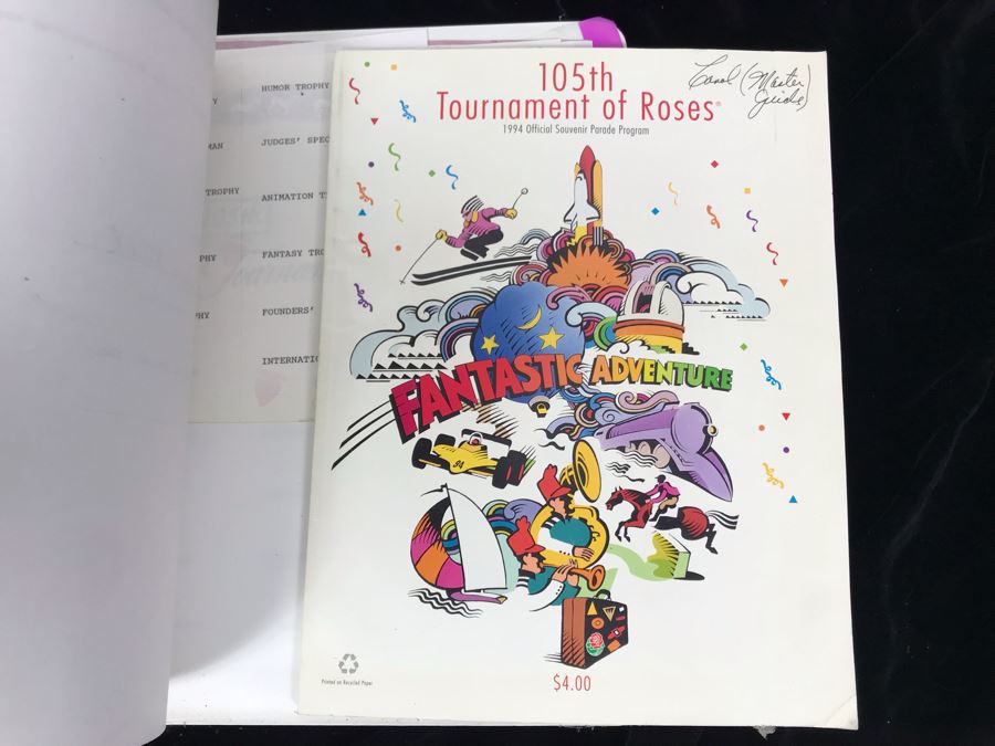 1994 NBC 105th Tournament Of Roses Parade Binder With Script, Planning And Information Folder With Personalized Notes And Official Souvenir Parade Program - See Photos For Small Sample [Photo 15]