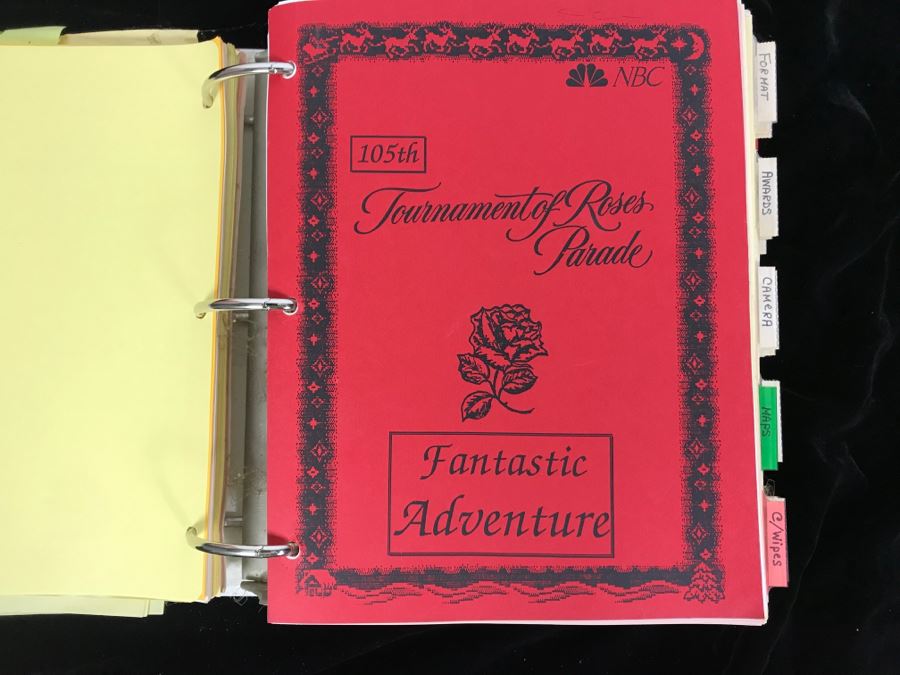1994 NBC 105th Tournament Of Roses Parade Binder With Script, Planning And Information Folder With Personalized Notes And Official Souvenir Parade Program - See Photos For Small Sample [Photo 3]