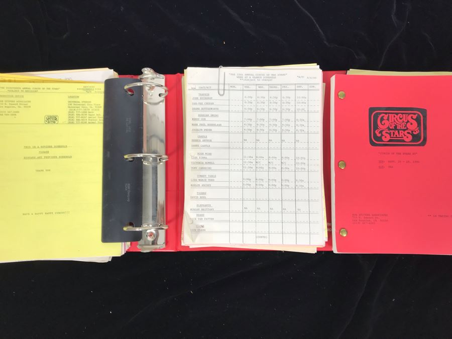 1990 'Circus Of The Stars XV' Binder With Script, Planning And Information Folder With Personalized Notes - See Photos For Small Sample [Photo 1]