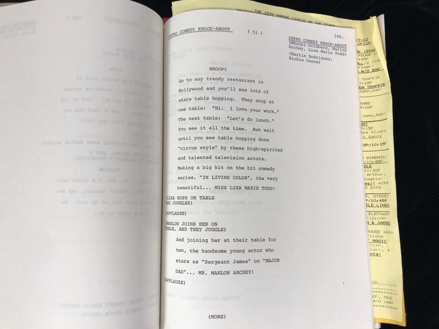 1990 'Circus Of The Stars XV' Binder With Script, Planning And Information Folder With Personalized Notes - See Photos For Small Sample [Photo 5]