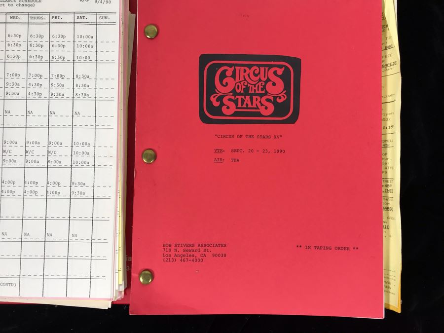 1990 'Circus Of The Stars XV' Binder With Script, Planning And Information Folder With Personalized Notes - See Photos For Small Sample [Photo 2]