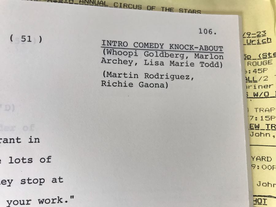 1990 'Circus Of The Stars XV' Binder With Script, Planning And Information Folder With Personalized Notes - See Photos For Small Sample [Photo 6]