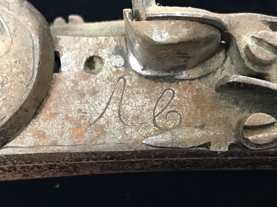 Antique Metal Flintlock Pistol Marked C:10 N:16 - 13'L [Photo 5]