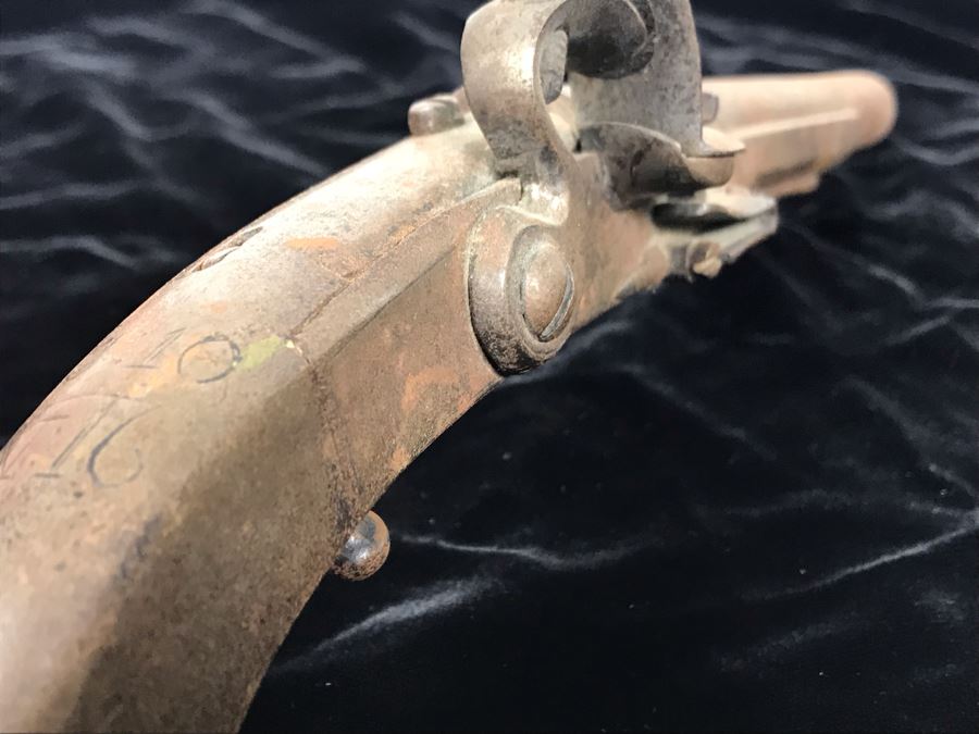 Antique Metal Flintlock Pistol Marked C:10 N:16 - 13'L [Photo 12]