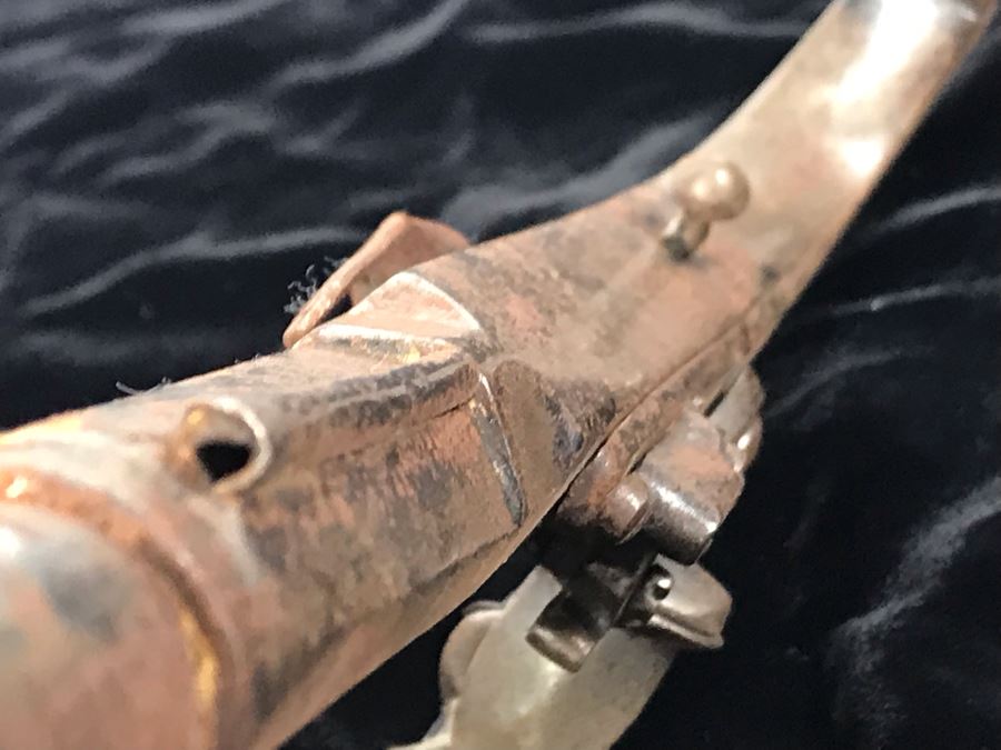 Antique Metal Flintlock Pistol Marked C:10 N:16 - 13'L [Photo 15]