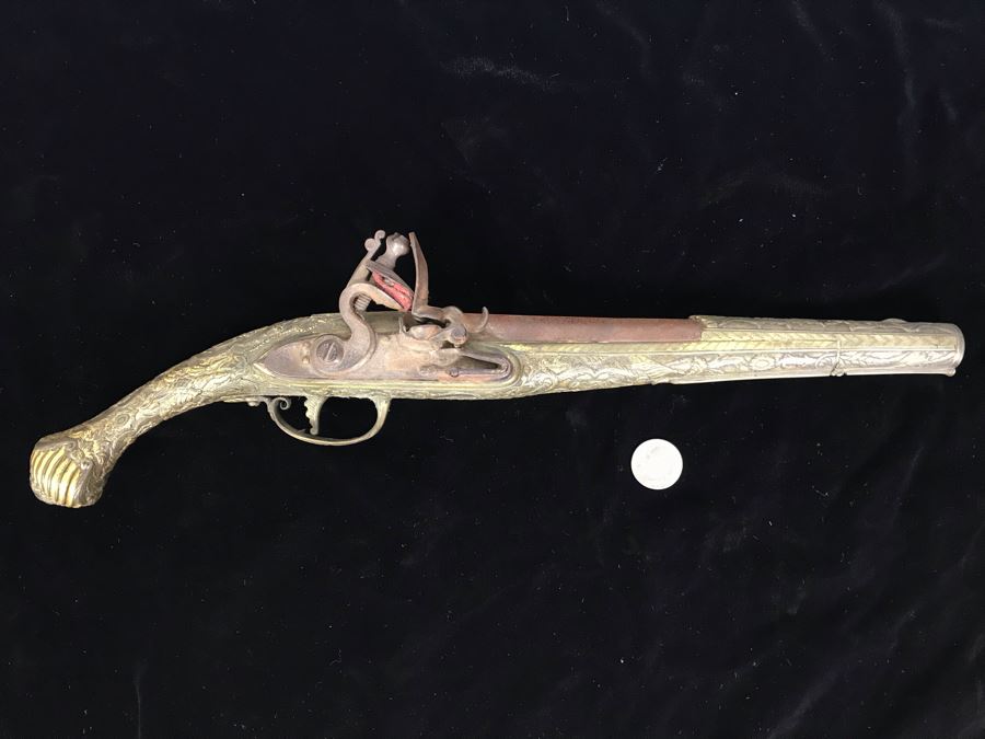 Antique 1857 All Metal Flintlock Pistol 16.5'L [Photo 4]