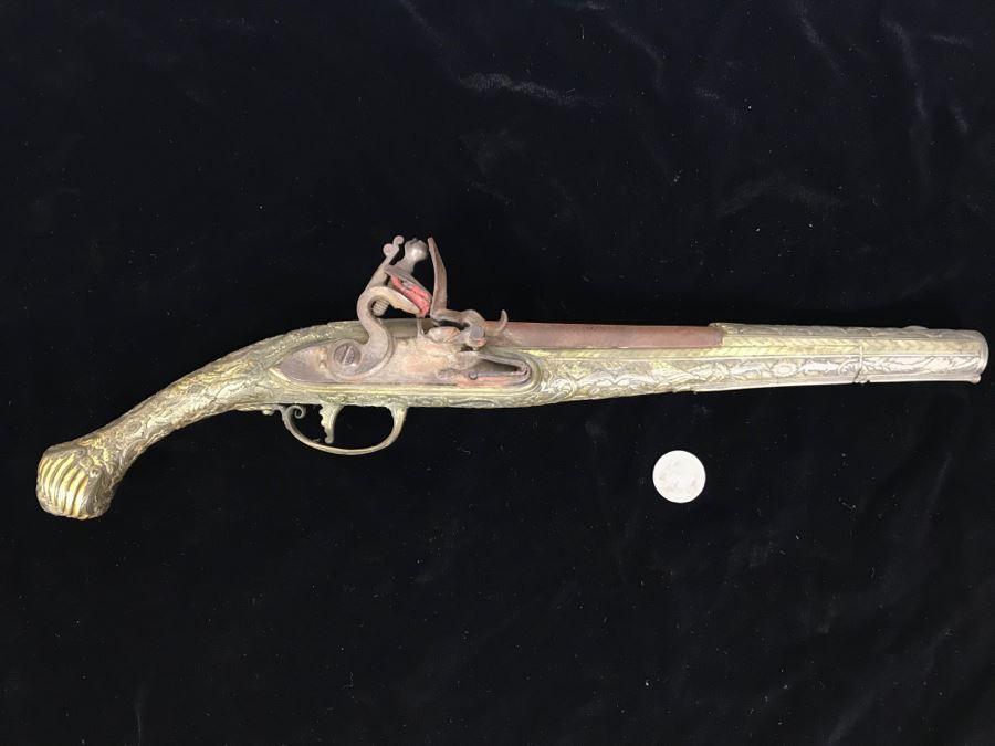 Antique 1857 All Metal Flintlock Pistol 16.5'L [Photo 3]