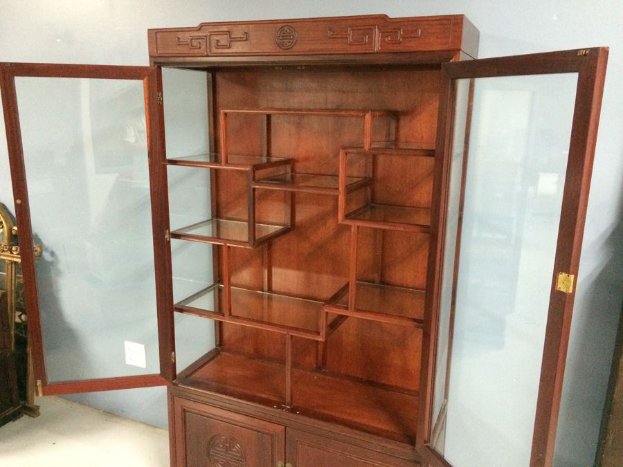 Vintage Chinese Rosewood Etagere Cabinet [Photo 5]