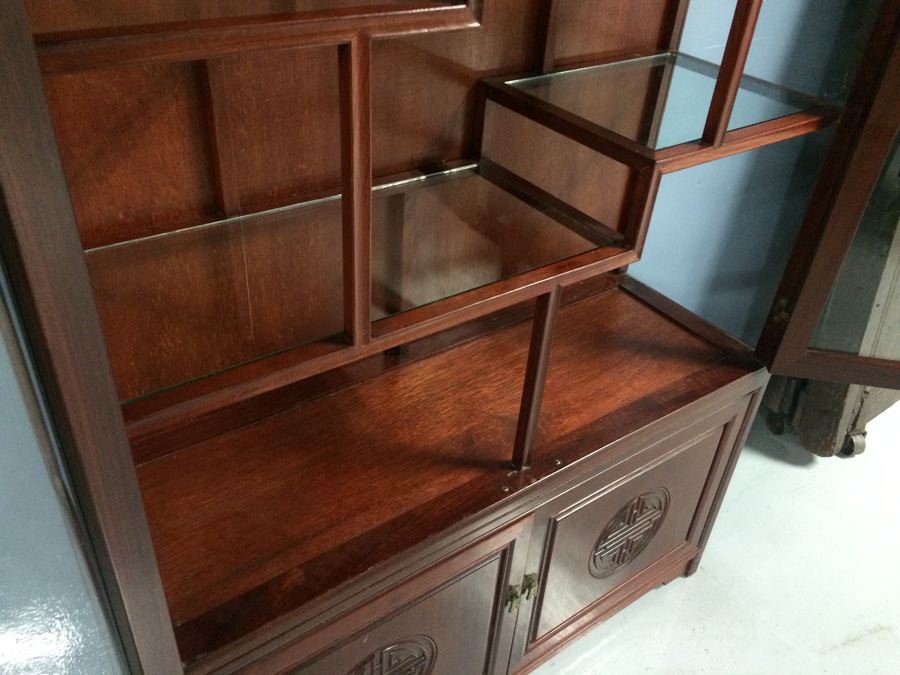 Vintage Chinese Rosewood Etagere Cabinet [Photo 11]