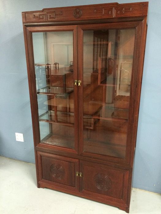 Vintage Chinese Rosewood Etagere Cabinet [Photo 4]