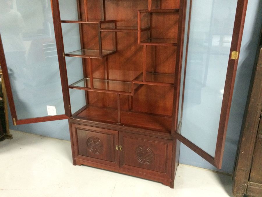Vintage Chinese Rosewood Etagere Cabinet [Photo 6]