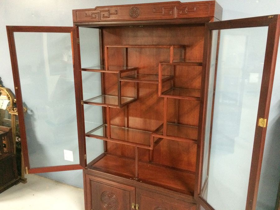 Vintage Chinese Rosewood Etagere Cabinet [Photo 2]