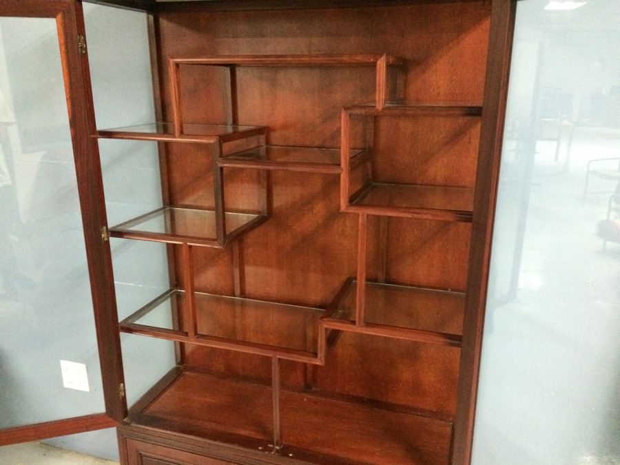 Vintage Chinese Rosewood Etagere Cabinet [Photo 3]