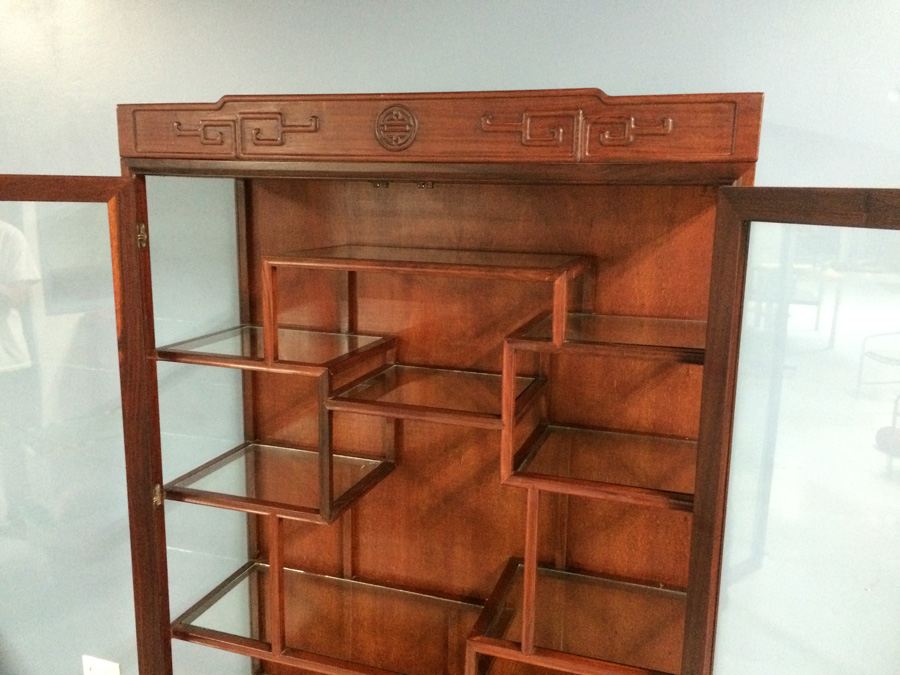 Vintage Chinese Rosewood Etagere Cabinet [Photo 7]