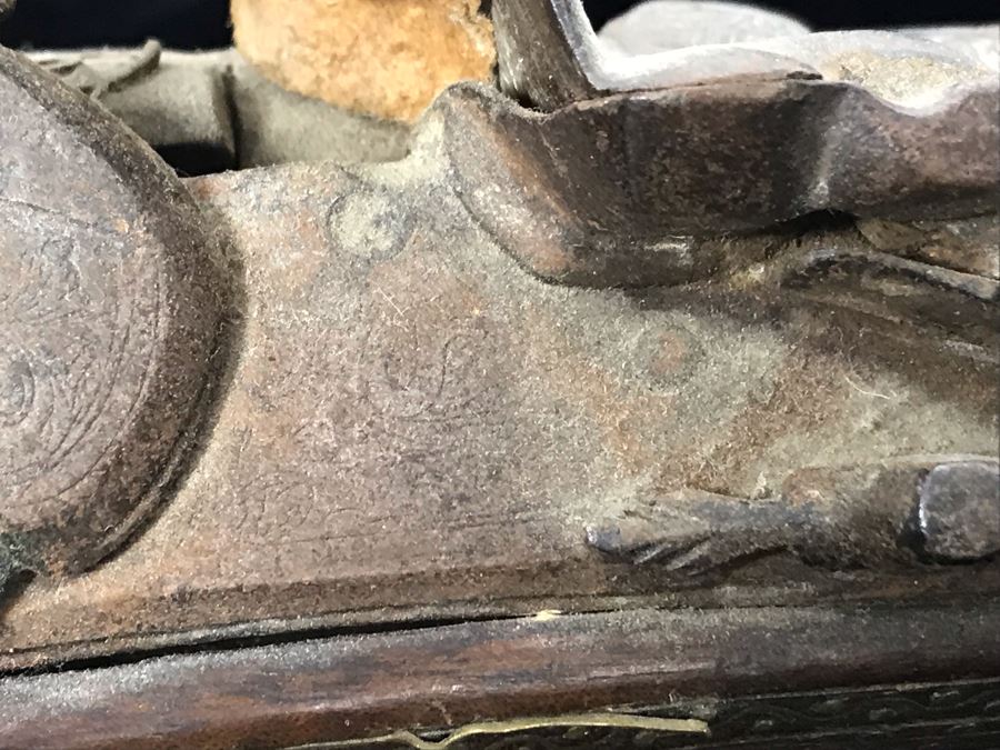 Antique Ornate Turkish Blunderbuss Gun With Detailed Brass Inlay Work 16'L [Photo 21]