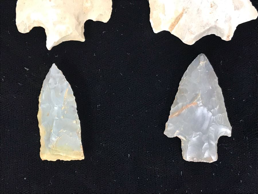 Collection Of (15) Authentic Native American Indian Hand Carved Stone Arrowheads [Photo 8]