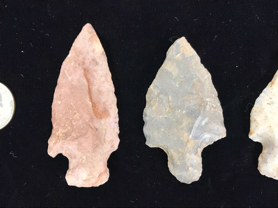 Collection Of (15) Authentic Native American Indian Hand Carved Stone Arrowheads [Photo 2]