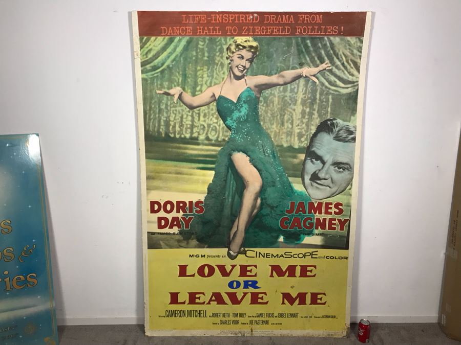Large 1955 Movie Poster 'Love Me Or Leave Me' Staring Doris Day And James Cagney On Board MGM 4'W X 6'H [Photo 2]